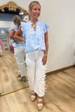 Bows Down Jeans White