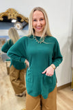 Tempo Paris Front Pocket Sweater Forest