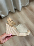 Attire Espadrille Wedge Natural Linen