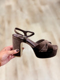Shu Shop Gwen Platform Heel Brown Velvet