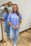 Pintuck Paradise Blouse Chambray