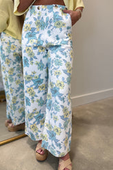 Fresh Petals Floral Jeans Blue