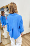 Claire Split Neck Blouse Periwinkle
