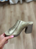 Morgen Chunky Heel Mule Gold