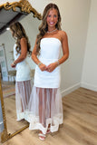 Sheer Elegance Tulle Skirt Dress White