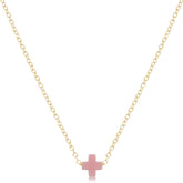 E Newton 16" Signature Cross Small Necklace Pink