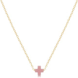 E Newton 16" Signature Cross Small Necklace Pink