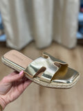 Kendra Slide Sandals Cutout H-Band Gold