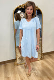 Joh Audrey V Neck Short Sleeve Dress Sky
