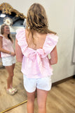 Easy Embroidered Bow Top Pink