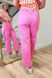 Lottie Wide Leg Pintuck Seam Pant Pink