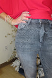 Judy Blue Rhinestone Straight Jean Grey