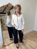 Foxcroft Bianca LS Piping Blouse Champagne