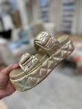 Vintage Havana Onya Wedge Sandal Gold
