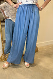 THML Pull On Wide Leg Pant Light Blue