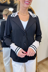 Renuar Pique Knit Blazer Black