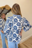 Honor Roll Blue Print Blouse