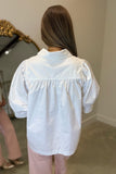 Seaside Poise Puff Sleeve Blouse White