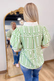 Art Deco Dream Print Top Green