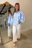Beach Day Stripe Top Blue