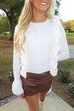 Making Me Blush Ruffle Front Sweater Ivory