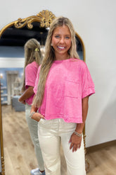 Easy Does It Pocket Tee Pink