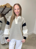 Perfect Stripe Top Cream