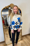 APNY Floral Funnel Neck Sweater