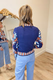 THML Cardigan Navy Print