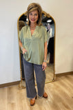 Fall Fave V Neck Top Herb