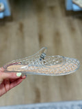 Nemo Jelly Mary Jane Flats Woven Lattice Mesh Shoes Clear