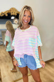 Stripe Spectrum Top Pink