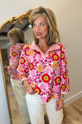 Transition Top Floral Red