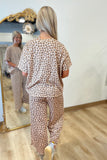 Roar in Ribbed Pant Set Leopard
