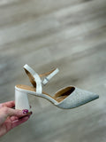 Fabric Pump w Pointed Toe Beige