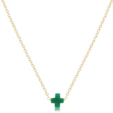 E Newton 16" Signature Cross Small Necklace Emerald