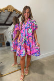 Umgee Power Paisley Print Dress Pink