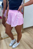 Prissy Pleated Side Short Pink