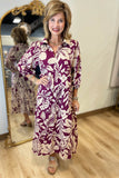 Umgee Burgundy Floral Dress