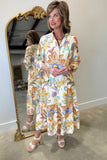 Boho Chic Paisley Midi Dress Cream