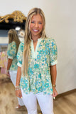 Daisy Daze Blouse Teal