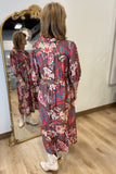 Umgee Paisley Print Dress Brown