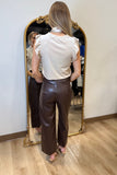 Another Love Wide Leg Vegan Leather Coffee