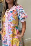 Sunny Side Social Midi Dress Pink Multi