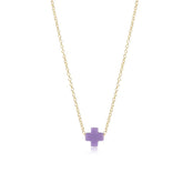E Newton 16" Signature Cross Small Necklace Purple