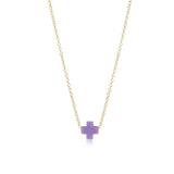 E Newton 16" Signature Cross Small Necklace Purple