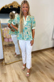 Daisy Daze Blouse Teal