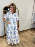 Umgee Paisley Maxi Dress Blue