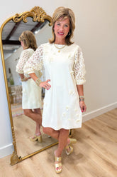 Joh Ariana Dress w Lace & Flowers Cream