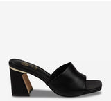 Soho Square Toe Heeled Sandals Black